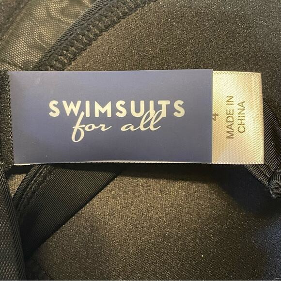 Swimsuits for All Black White High Neck One Piece Swimsuit NWT Size 4 - Picture 7 of 10